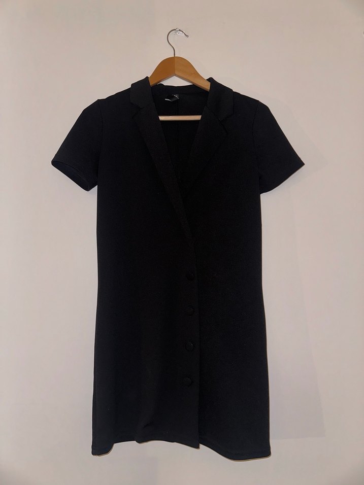 Zara Siyah Düğmeli elbise - Görsel 4