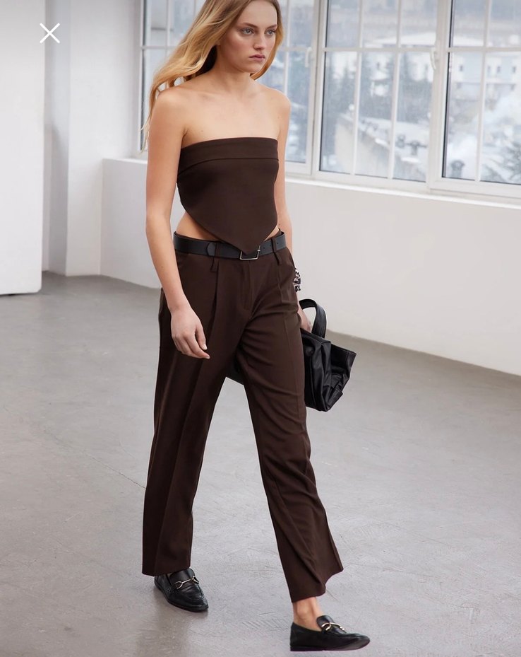 Kahverengi Kumaş Pantolon - Görsel 3