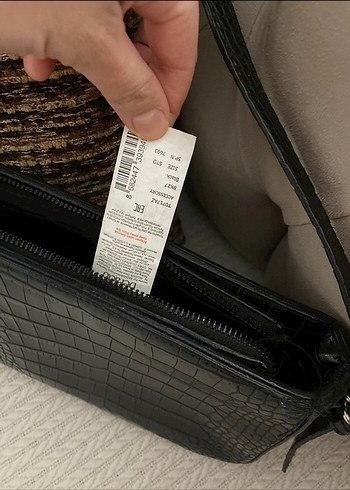 Zincir Detaylı siyah suni Deri Çanta - Görsel 2