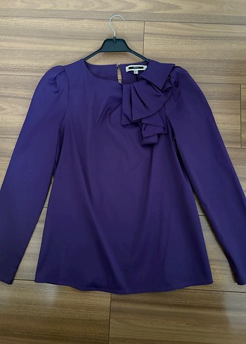 İpekyol Mor Uzun Kollu Fırfırlı Kadın Bluz - Görsel 3