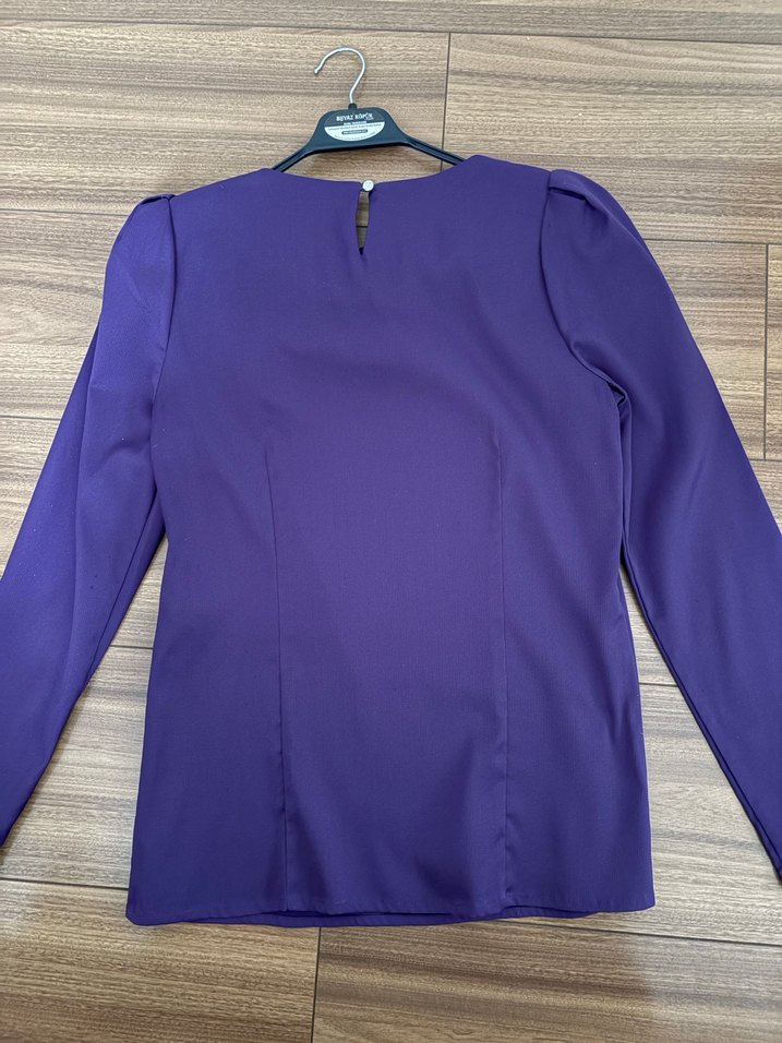 İpekyol Mor Uzun Kollu Fırfırlı Kadın Bluz - Görsel 5