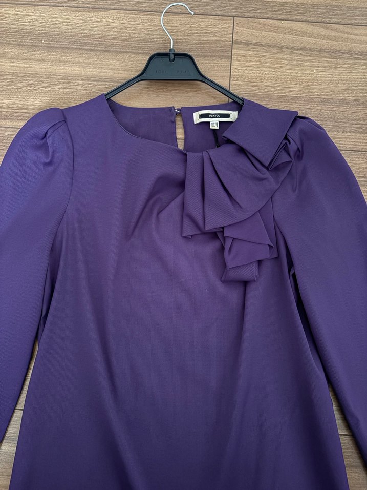 İpekyol Mor Uzun Kollu Fırfırlı Kadın Bluz - Görsel 4