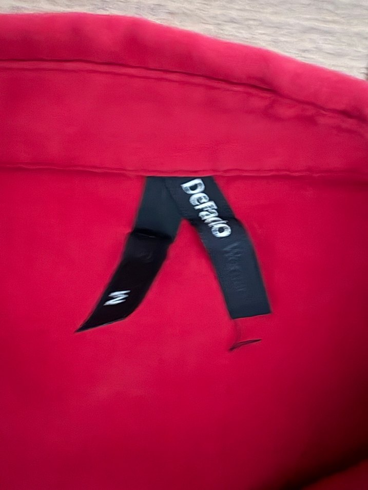 Kırmızı Uzun Kollu Kadın Gömlek - Görsel 2