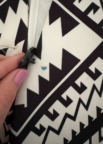 Bohem Desenli Uzun Kollu Kadın Blazer Ceket - Görsel 5