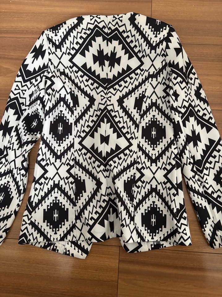 Bohem Desenli Uzun Kollu Kadın Blazer Ceket - Görsel 3