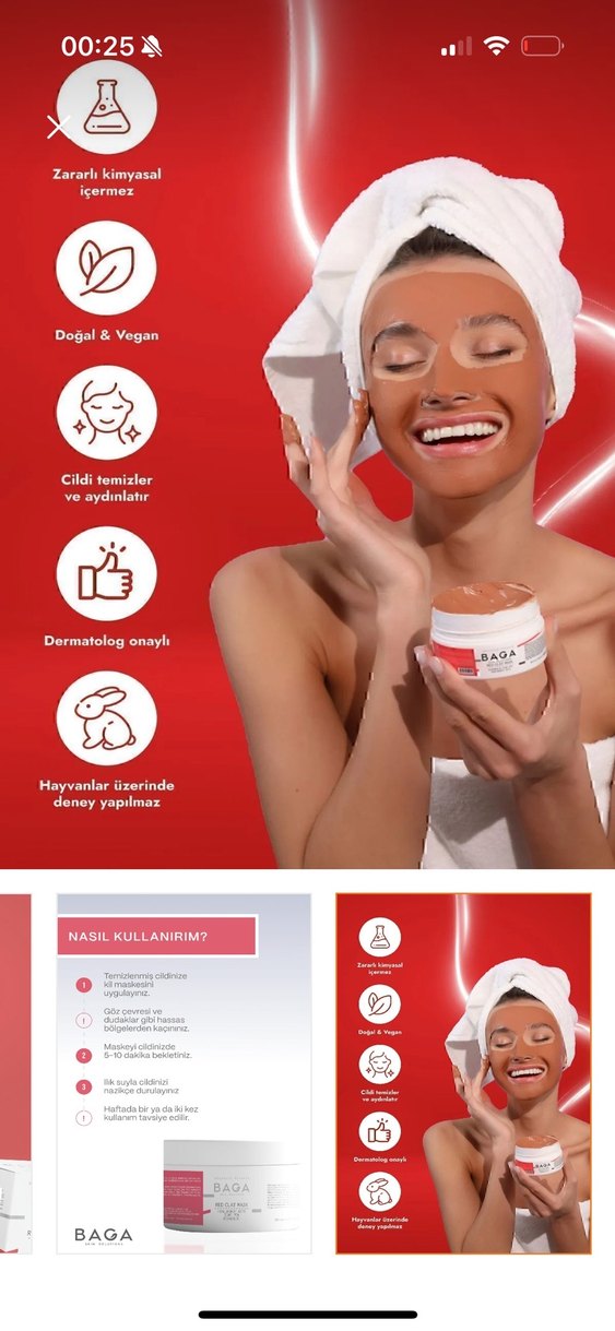 BAGA Kırmızı Kil Maskesi 100 ml - Görsel 2