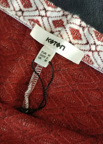 Koton Kırmızı Desenli Bohem Mini Etek