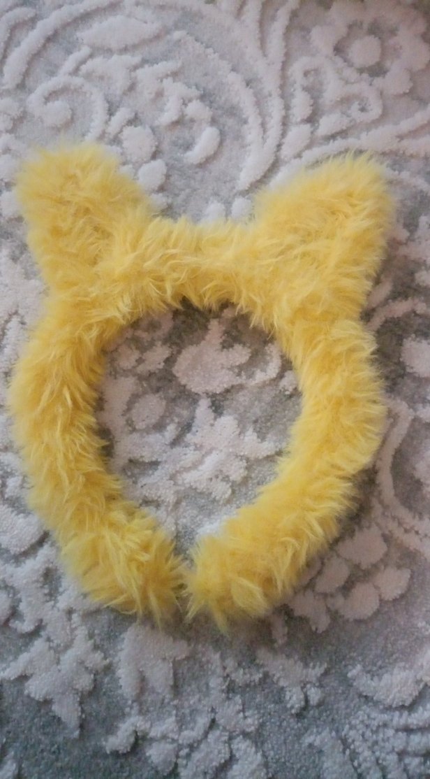 Sarı Tüylü Kedi Kulakları Taç - Görsel 2