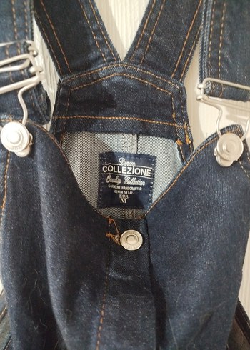 Siyah Düğmeli Kısa Kot Tulum - Görsel 2