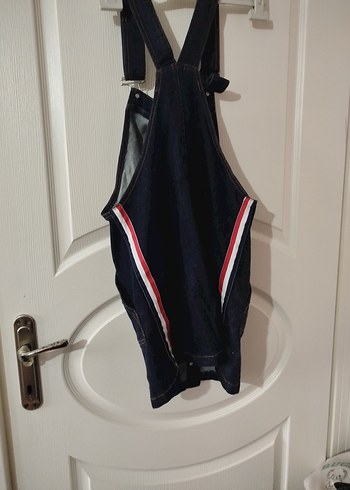 Siyah Düğmeli Kısa Kot Tulum - Görsel 3