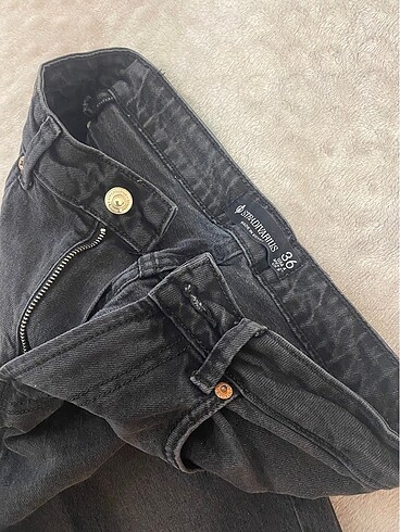 36 Beden gri Renk Stradivarius D98 straight fit vintage jean