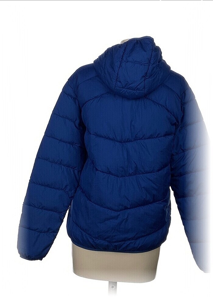 Lacivert kapüşonlu cepli şişme mont - Görsel 3