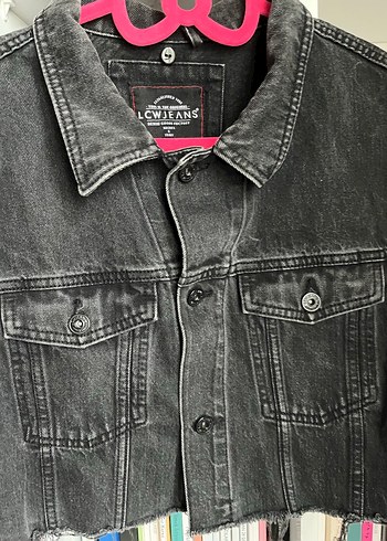 Gri Düğmeli Kolsuz Denim Ceket - Görsel 7