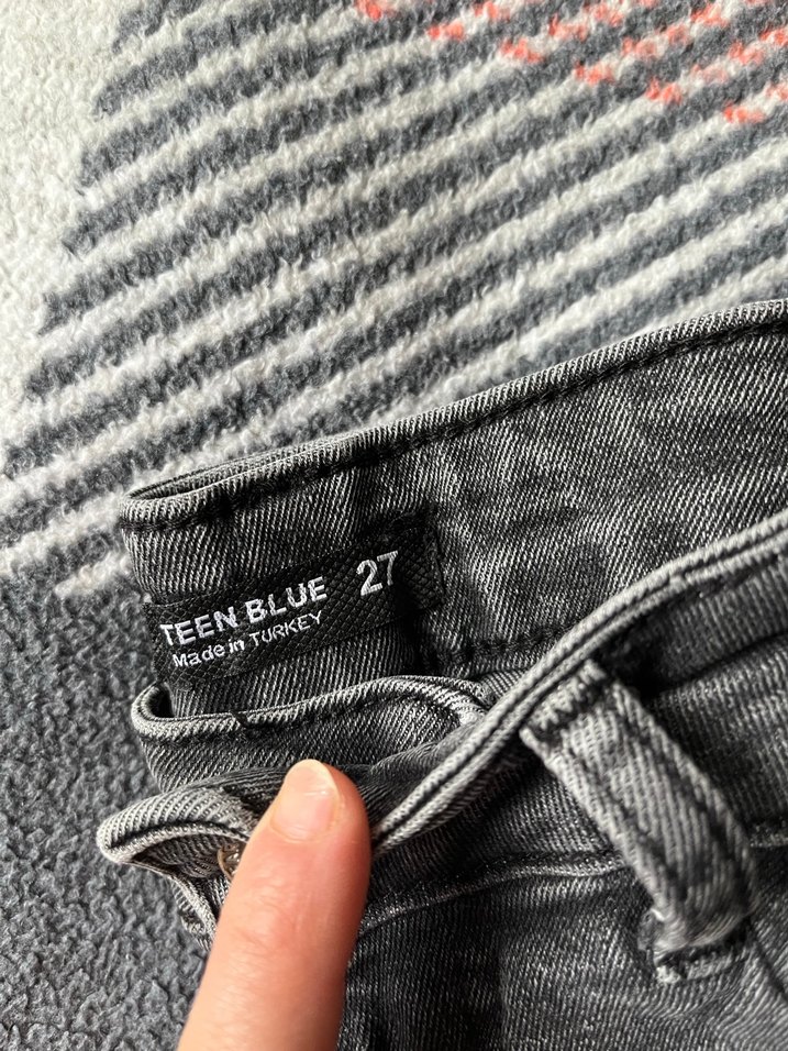 Gri Kadın Denim Jean Pantolon - Görsel 3