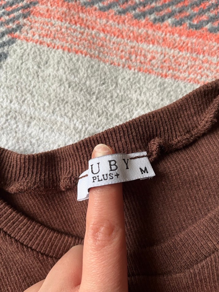 Kahverengi Kısa Kollu Hamile Kısa Tişört - Görsel 2