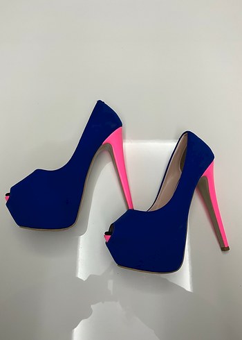 Mavi Platform Topuklu Kadın Stiletto - Görsel 5