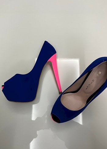 Mavi Platform Topuklu Kadın Stiletto - Görsel 4