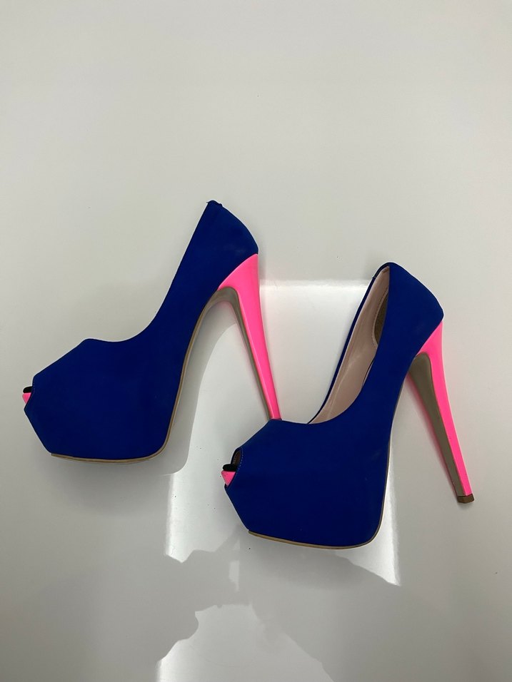 Mavi Platform Topuklu Kadın Stiletto - Görsel 5