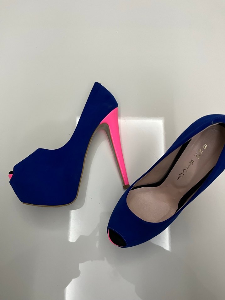 Mavi Platform Topuklu Kadın Stiletto - Görsel 4