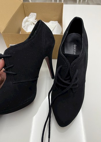 Siyah Platform Topuklu Kadın Bot - Görsel 4