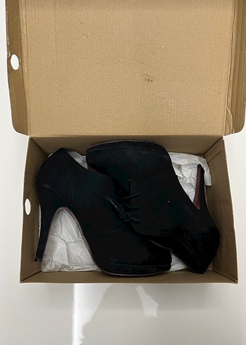 Siyah Platform Topuklu Kadın Bot - Görsel 2