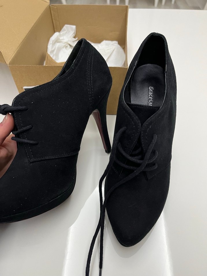 Siyah Platform Topuklu Kadın Bot - Görsel 4