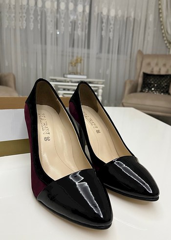 Bordo Rugan Stiletto Kadın Topuklu Ayakkabı - Görsel 2