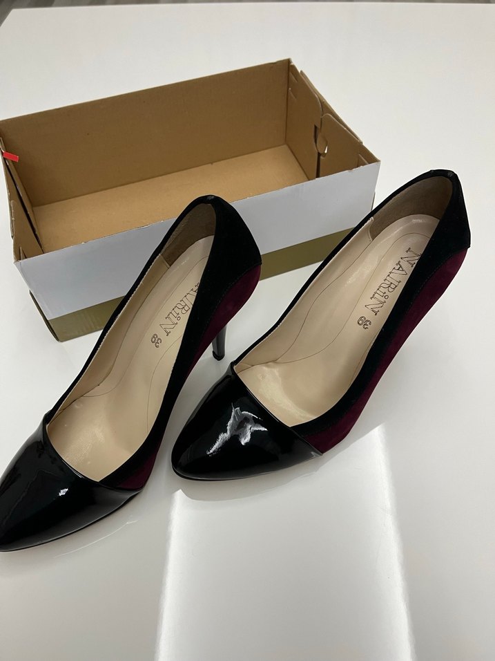 Bordo Rugan Stiletto Kadın Topuklu Ayakkabı - Görsel 5