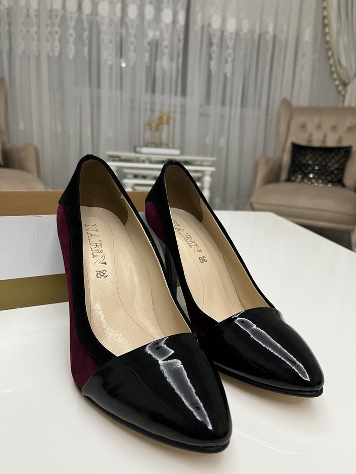 Bordo Rugan Stiletto Kadın Topuklu Ayakkabı - Görsel 2