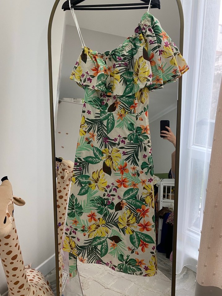 Çiçek Desenli Uzun Bohem Elbise - Görsel 2