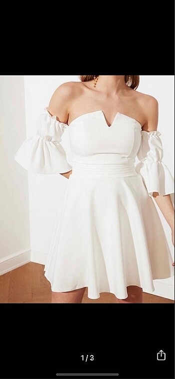 trendyol beyaz elbise