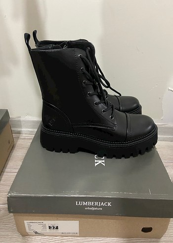 Lumberjack Siyah Deri Gotik Stiletto Topuklu Kadın Bot