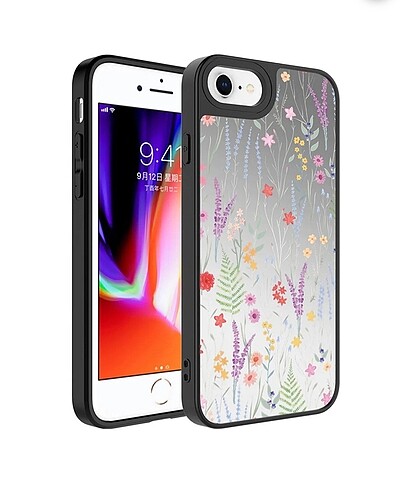 iPhone SE 2020 Uyumlu Aynalı Desenli Kamera korumalı Parlak Kılı