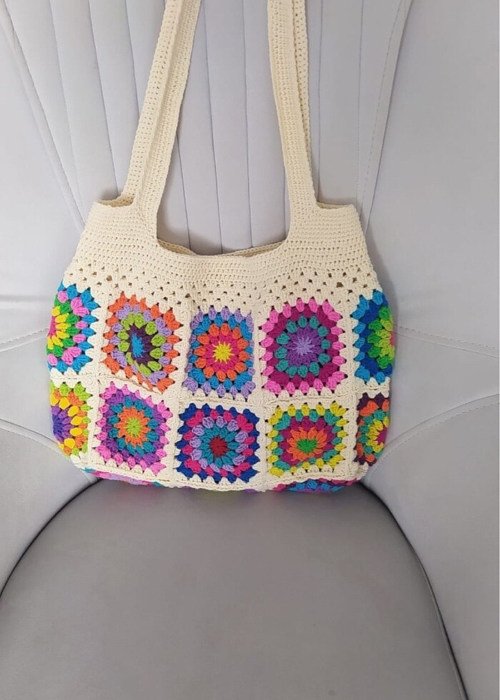 Örgü motifli çanta - Görsel 4