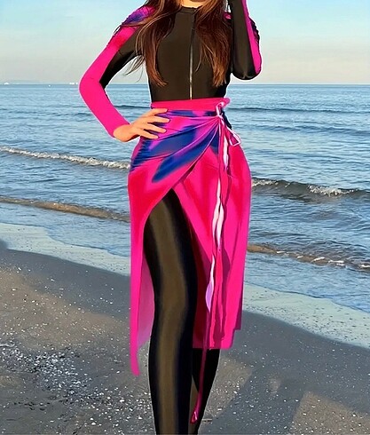 Tesettür pareo mayo takım - Görsel 2