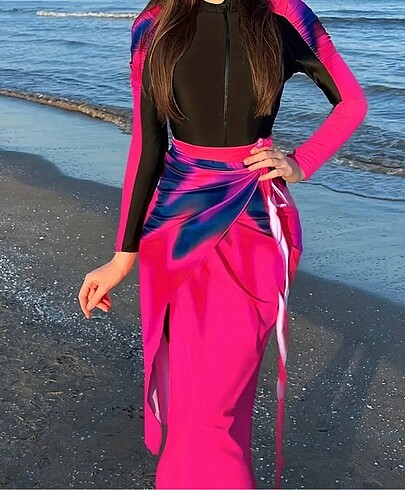 Tesettür pareo mayo takım - Görsel 4