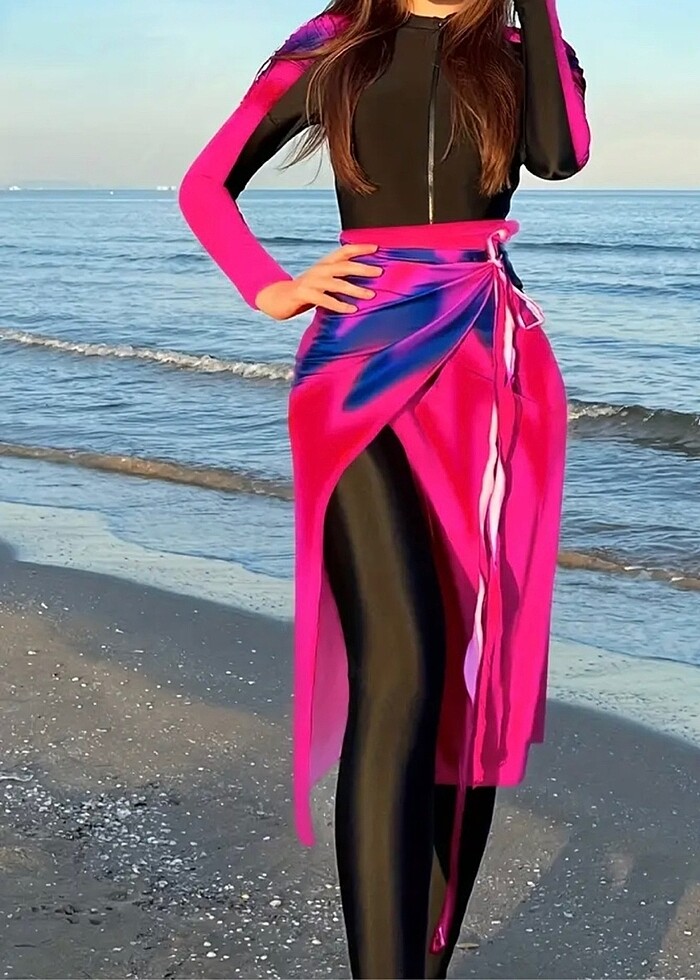 Tesettür pareo mayo takım - Görsel 2