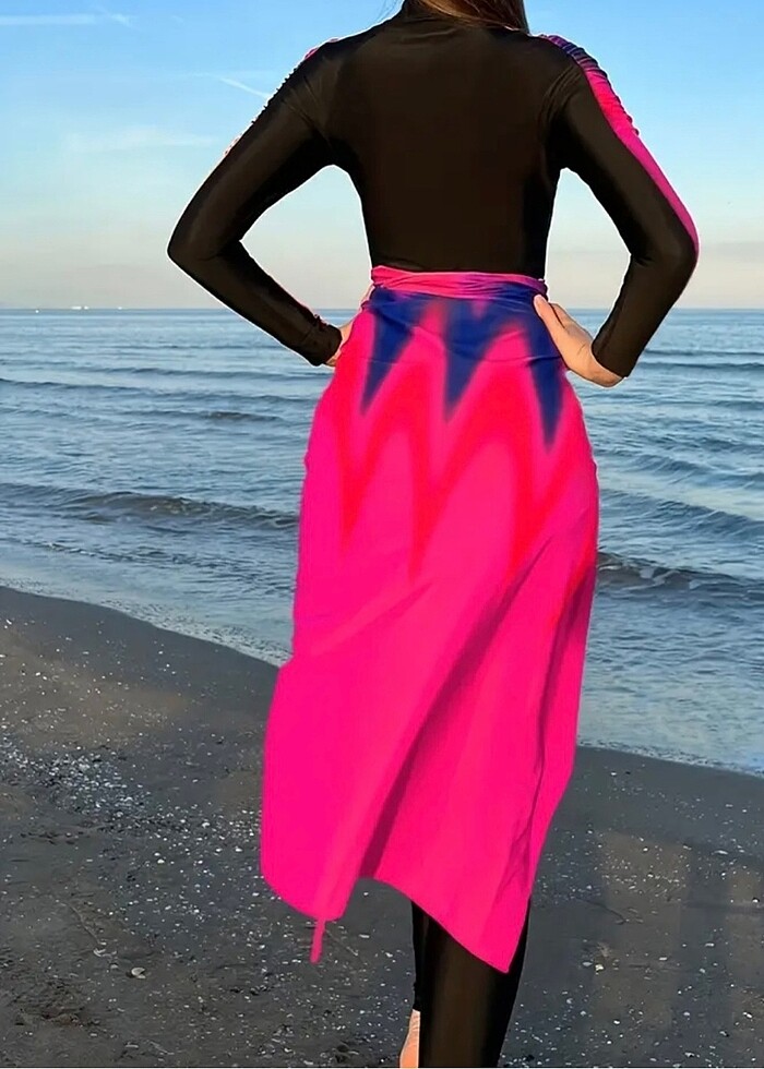 Tesettür pareo mayo takım - Görsel 3