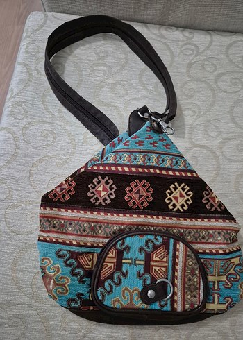 Etnik Desenli Çok Renkli Bohem Sırt Çantası