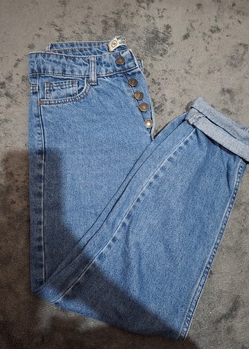 Zara Düğmeli Vintage Kadın Kot Pantolon
