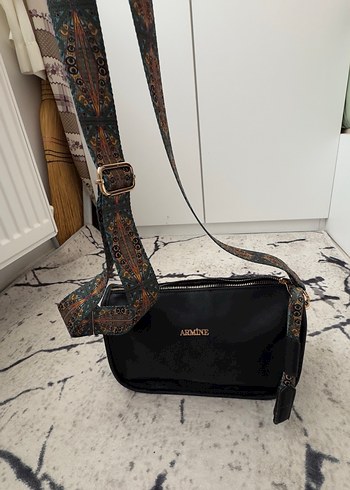 Siyah Yılan Derisi Deri Kadın Çanta - Görsel 4