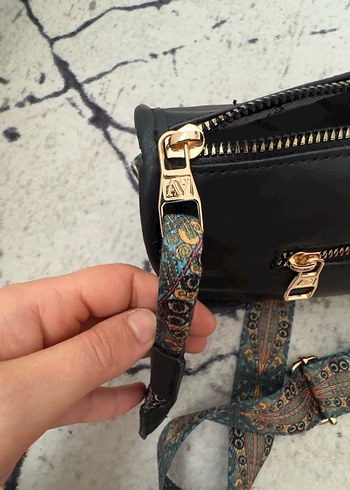 Siyah Yılan Derisi Deri Kadın Çanta - Görsel 6