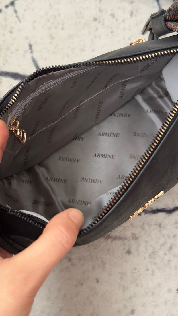 Siyah Yılan Derisi Deri Kadın Çanta - Görsel 2