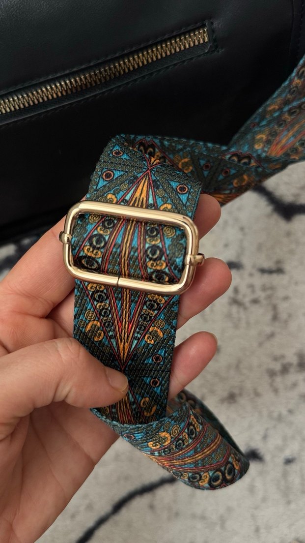 Siyah Yılan Derisi Deri Kadın Çanta - Görsel 5