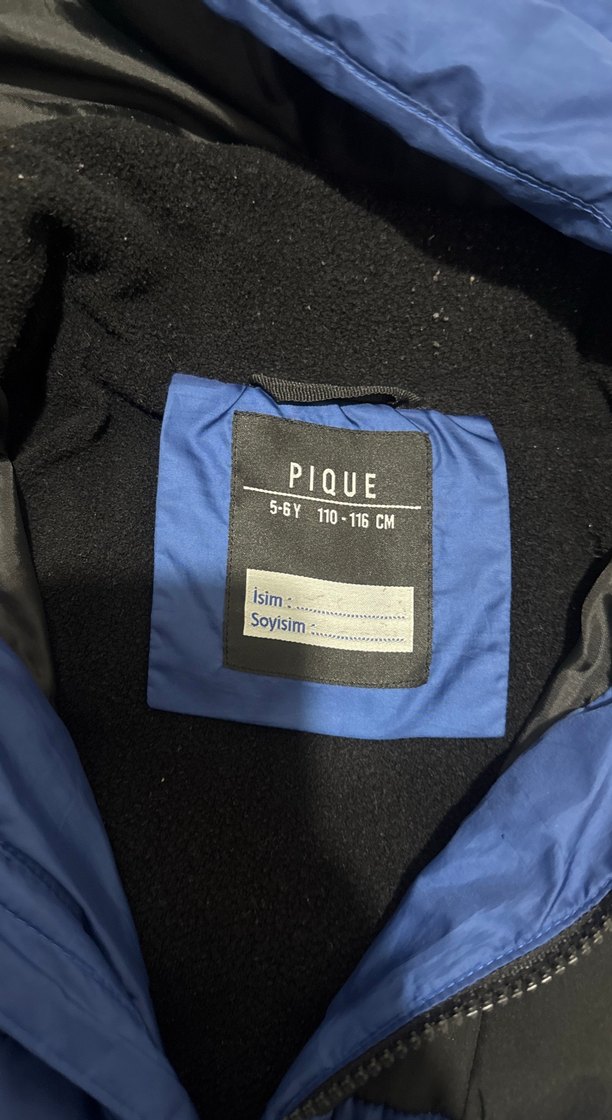 Erkek Çocuk Mavi Siyah Kapüşonlu Mont - Görsel 4