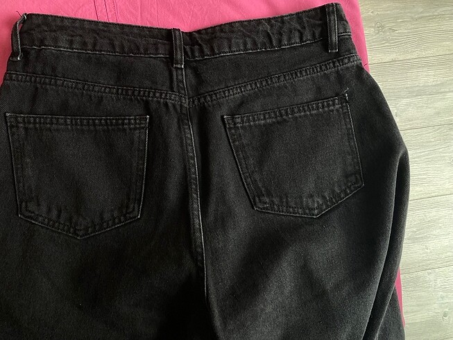 xl Beden siyah Renk Yüksek bel wide leg jean 42