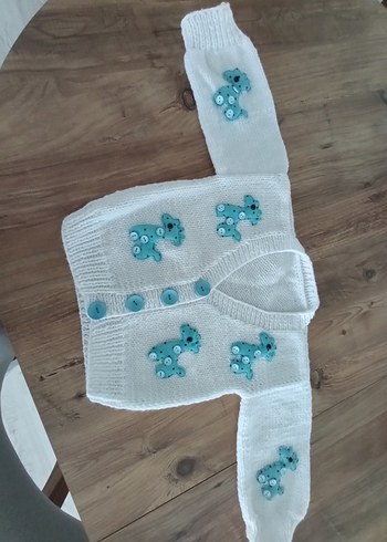 Renkli Nakışlı Erkek Çocuk Triko Hırka