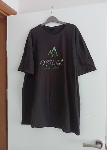 Siyah Baskılı Oversize Erkek Tişört