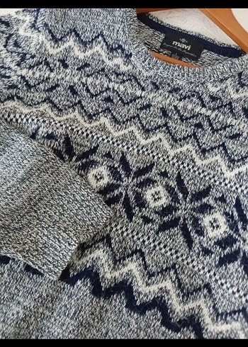 Gri Desenli Erkek Triko Kazak - Görsel 4
