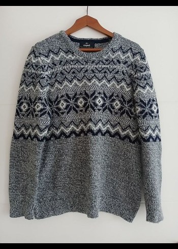 Gri Desenli Erkek Triko Kazak - Görsel 5